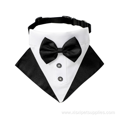 Eco-friendly luxury wedding suit pet collar bandana set